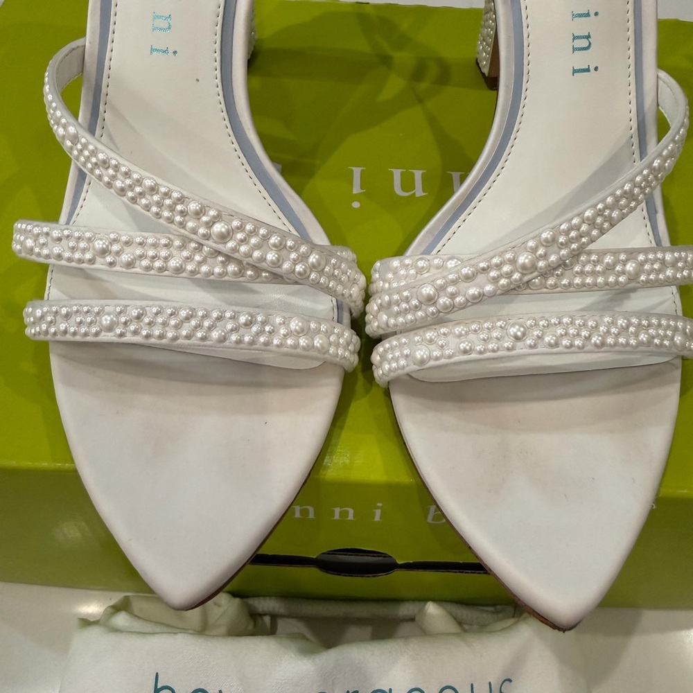 Gianni Bini Pearl White Strappy Heels - Picture 7 of 10